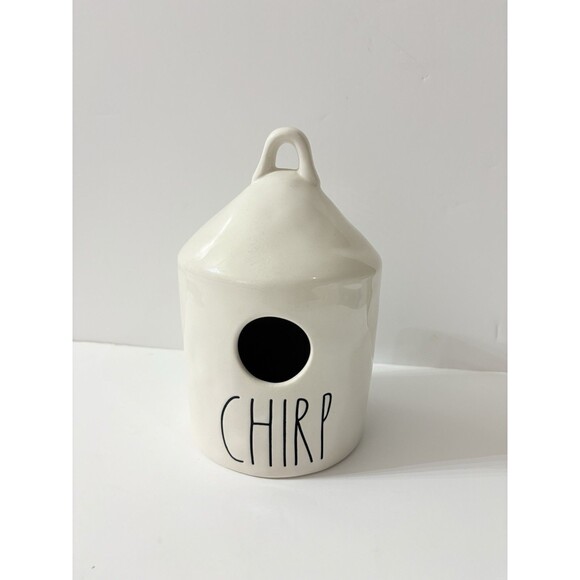 Rae Dunn Round Birdhouse by Magenta Round CHIRP, Bird‎ print on back - Picture 1 of 3